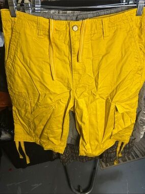 Forever 21 Men’s Bright Yellow Cargo Shorts with Drawstring